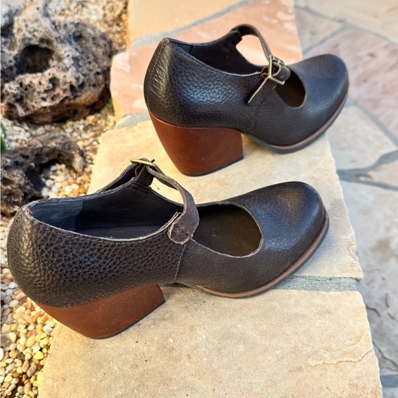 Kork-Ease Mary Jane Leather Block Heels | Dark Brown Comfort Platform Shoes - Picture 11 of 16
